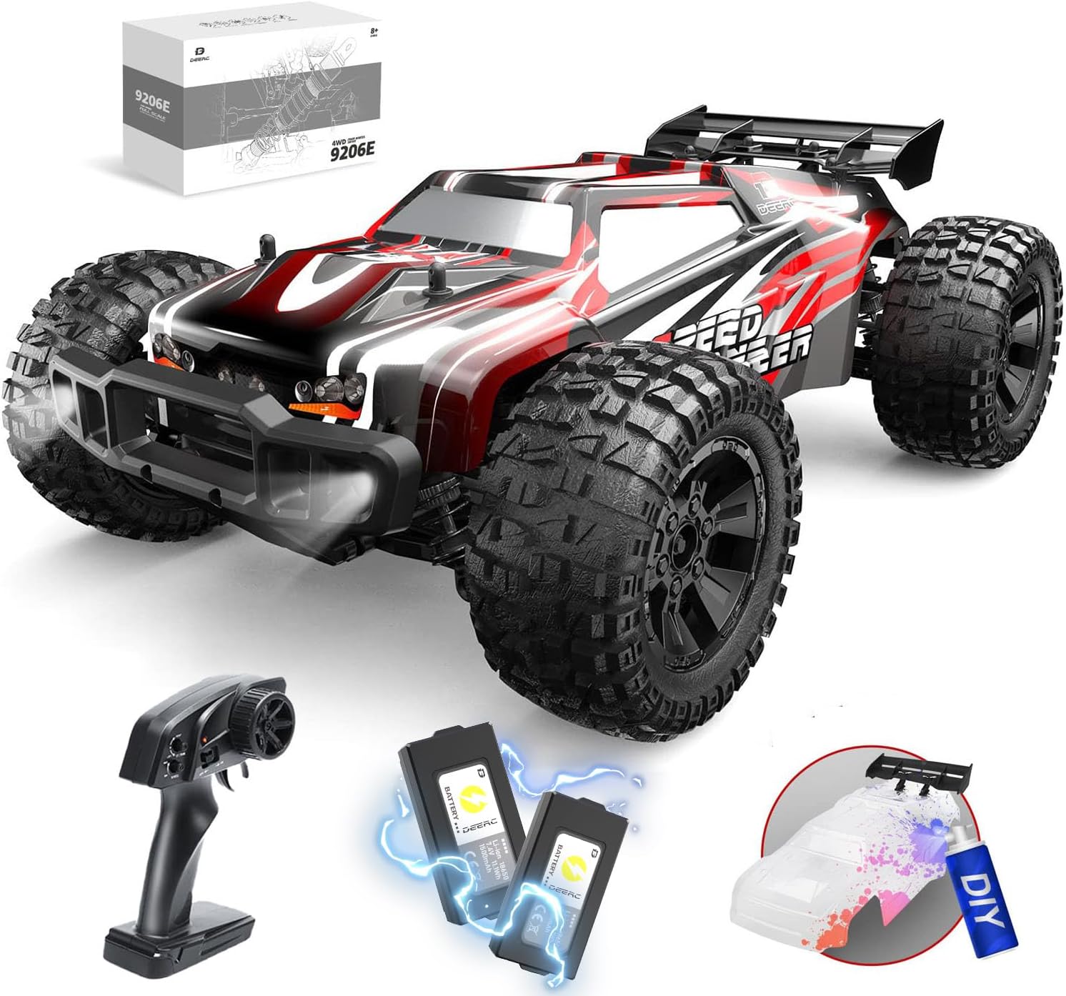 1:10 Scale Large RC Car with D - Rc Hobby Grade Monster Truck 评论和价格